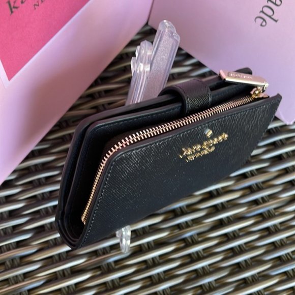 Kate Spade Staci Medium Compact Bifold Wallet Black - Picture 5 of 16